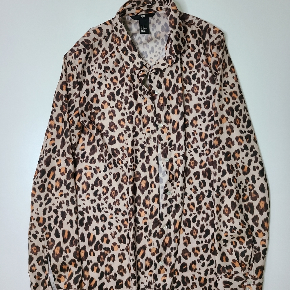 Leopard print button up